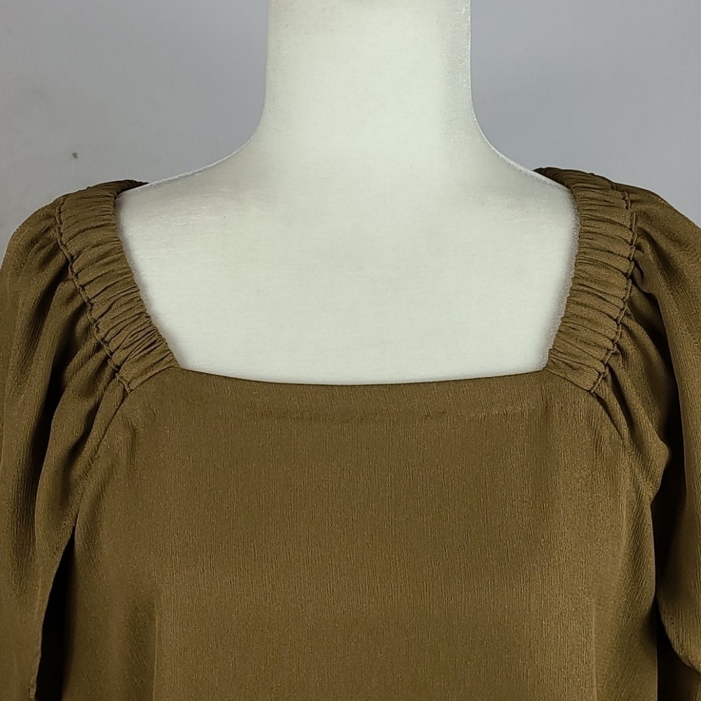 Prologue Olive Square-Neck Dolman Sleeve Blouse - Picture 4 of 13